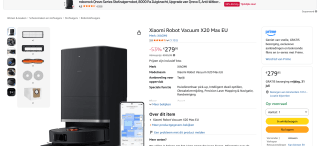 Xiaomi Robotstofzuiger X20 voor €279,95