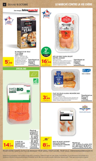 Filet de saumon pour 11,99€ chez Intermarché