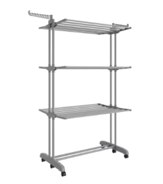 SONGMICS Tendedero Plegable 4 Niveles, con Ruedas, Alas Plegables por 20.87€