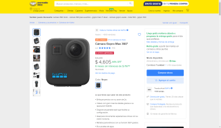 Cámara Gopro Max 360° por $4,605 | Mercado Libre
