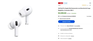 AirPods Pro 2da Gen USB-C Blanco por $3,599 | Walmart