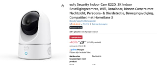EUFY 2K Indoor camera (pan & tilt) voor €29 bij Amazon
