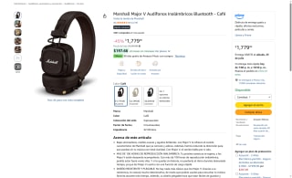 Audífonos Marshall Major V Inalámbricos por $1,779 | Oferta Amazon