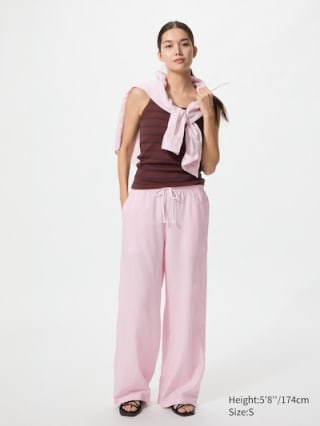 Easy Broek van Linnenmix (Langer) voor €9,90 bij Uniqlo