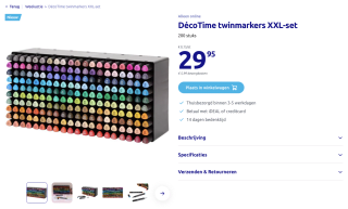 DécoTime twinmarkers XXL-set voor 29,95 euro