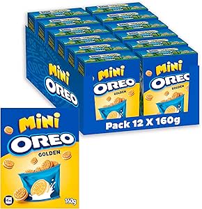 Pack 12 x 160g de OREO Galletas Golden Mini rellenas de crema de vainilla por 9.71€