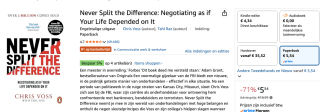 Paperback Never Split the Difference voor €5,54 bij Amazon