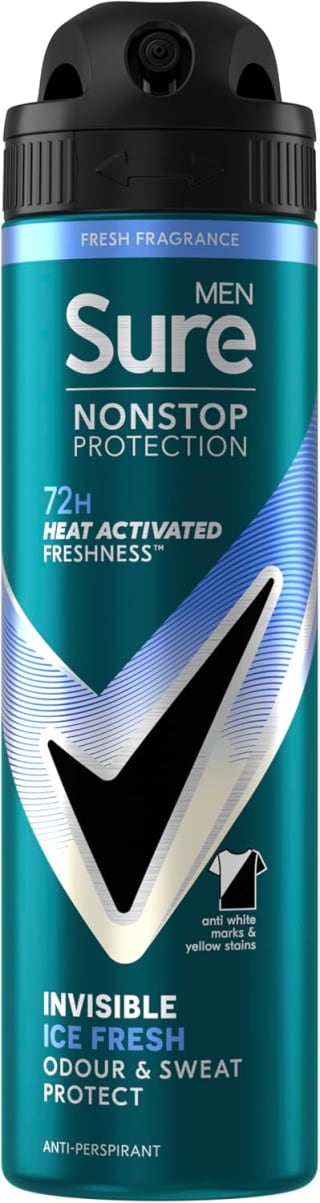 Sure Men Nonstop Protection Ice Fresh 72hr Spray 150 ml for £3.60 at Amazon