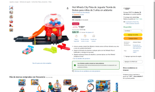 Set Pista de Juguete Tienda de Dulces Hot Wheels por $199 | Amazon