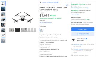 Dron DJI Lito 1 4K 3 baterías por $9,659 | Oferta Mercado Libre
