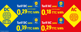 Recharge AC à 0,18€ le kWh chez Lidl