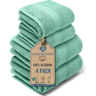 Amazon Basics juego de toallas 2 baño + 2 mano (100% algodón) por 13,04€ en Amazon