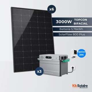 Kit Solaire Plug and Play 3000 Wc (5,76 kWh) à 1.799€