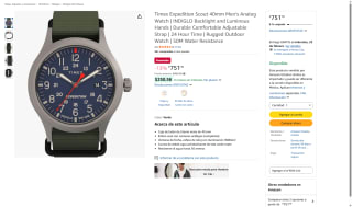 Reloj Timex Expedition Scout 40mm por $752 | Amazon