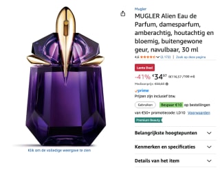 Mugler Fragrances ALIEN - Eau de parfum 30 ml voor €34,97 bij Amazon