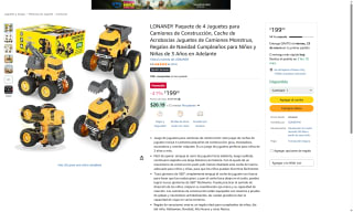 Juguetes Camiones Construcción LONANDY 4 Piezas por $199 | Amazon