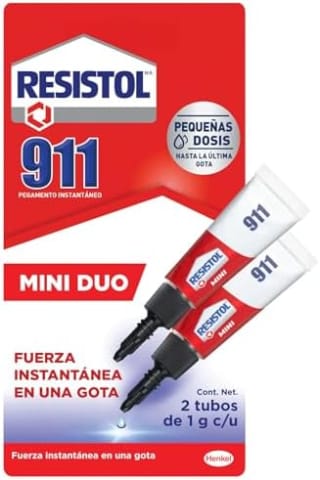 Resistol 911 Mini Duo adhesivo instantáneo 2x1g por $17 en Amazon