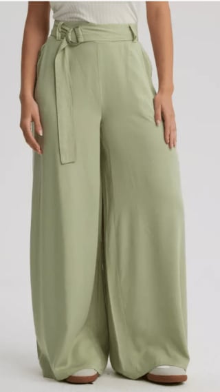 Pantalón Mujer Palazzo Cinturón Verde por $5.590 en Paris
