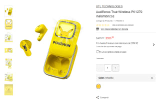 Audífonos True Wireless PK1270 por $335 | Oferta Liverpool
