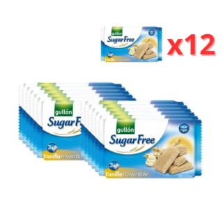 Pack 12×60gr Gullón Barquillos Vainilla din azúcar por 2.99€.