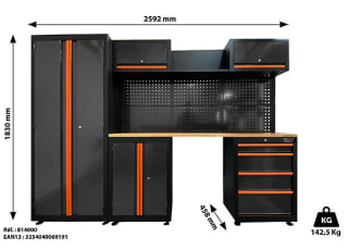 Mobilier d'atelier Fisher Darex (L.259 x H.183 x P.45,8 cm) pour 990€ chez Castorama