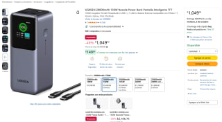 UGREEN 20000mAh 130W Nexode Power Bank por $1,049 en Amazon