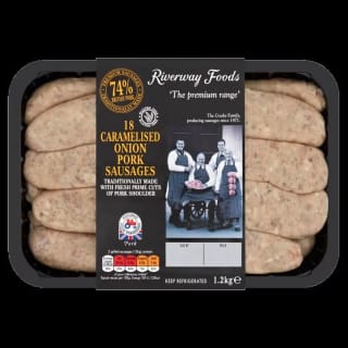 Riverway Foods Caramelised Onion Pork Sausages 1.2kg for £4.99