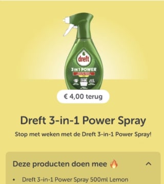 Dreft 3-in-1 Power Lemon Spray gratis via Tikkie en Kruidvat