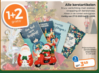 1+2 gratis op alle Kerst artikelen bij Trekpleister