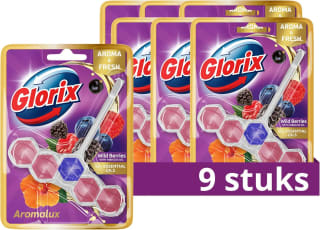 Glorix Aromalux WC blokjes - Wild Berries & Hibiscus Oil - 9 Stuks voor €8,74