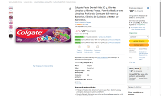 Colgate Pasta Dental Kids 50g Uvaventura por $11 | Amazon