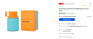 Perfume Armaf Odyssey Mandarin Sky por $502 | Oferta Walmart