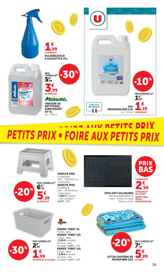 Mieuxa vinaigre ménager 14° 5L pour 3,99€ chez Magasins U