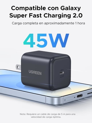 UGREEN Cargador 45W Tipo C GAN Portátil por $244 en Amazon