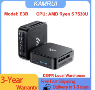 KAMRUI E3B (AMD Ryzen 5 7530U, 16GB/512GB) voor €292,46 bij AliExpress
