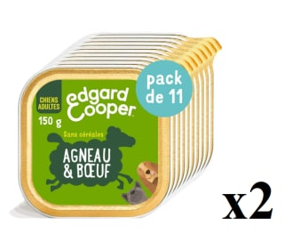 2 Packs de 11x150g de Edgard & Cooper Comida Húmeda Para Perros por 19.98€