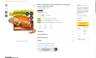 Barritas Nature Valley 180g por $37 | Oferta Amazon