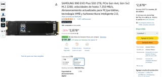 SSD Samsung EVO Plus 2TB por $2,878 | Oferta Amazon