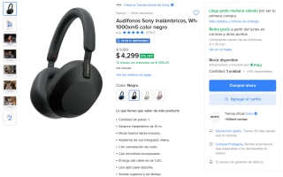 Audífonos Sony WH-1000XM5 por $3,654 | Mercado Libre (Banorte MSI)
