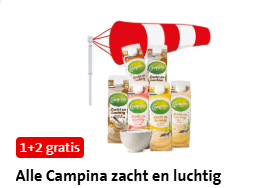 Alle Campina zacht en luchtig 1+2 gratis bij de Jumbo