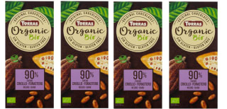 4 Tabletas de Torras Orgánico Chocolate fondant 90% cacao, 100g BIO por 9.27€
