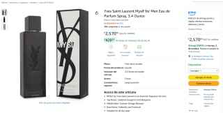 Yves Saint Laurent Myslf for Men Eau de Parfum Spray por $2,570 en Amazon