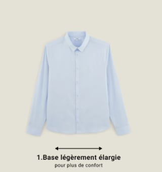 Chemise pour personne à mobilité réduite - Bleu clair à 16€