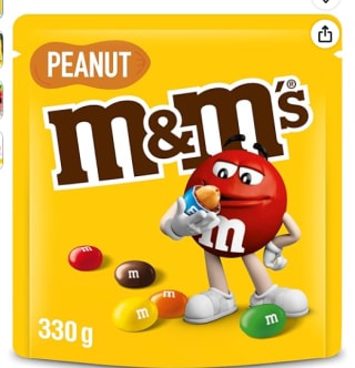 M&M's Cacahuete Snack en Bolitas de Colores de Chocolate con Leche y Cacahuete 3.60€