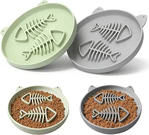 2 cuencos de silicona para gatos, alimentación lenta por 5.45€