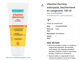 Vitamine Dermina waterpasta voor €2 bij Amazon