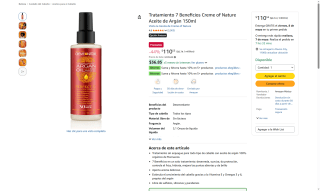 Tratamiento aceite de argán 150ml por $111 | Oferta Amazon
