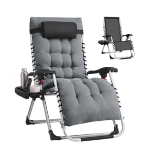 Chaise longue pliante en acier avec coussin amovible SONGMICS à 84,99€