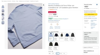 Nautica Sudadera de Forro Polar con Cremallera de 1/4 por $488 en Amazon