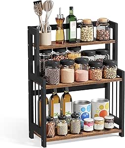 SONGMICS Especiero, Estante de Especias de 3 Niveles, de Bambú y MDF por 17.80€